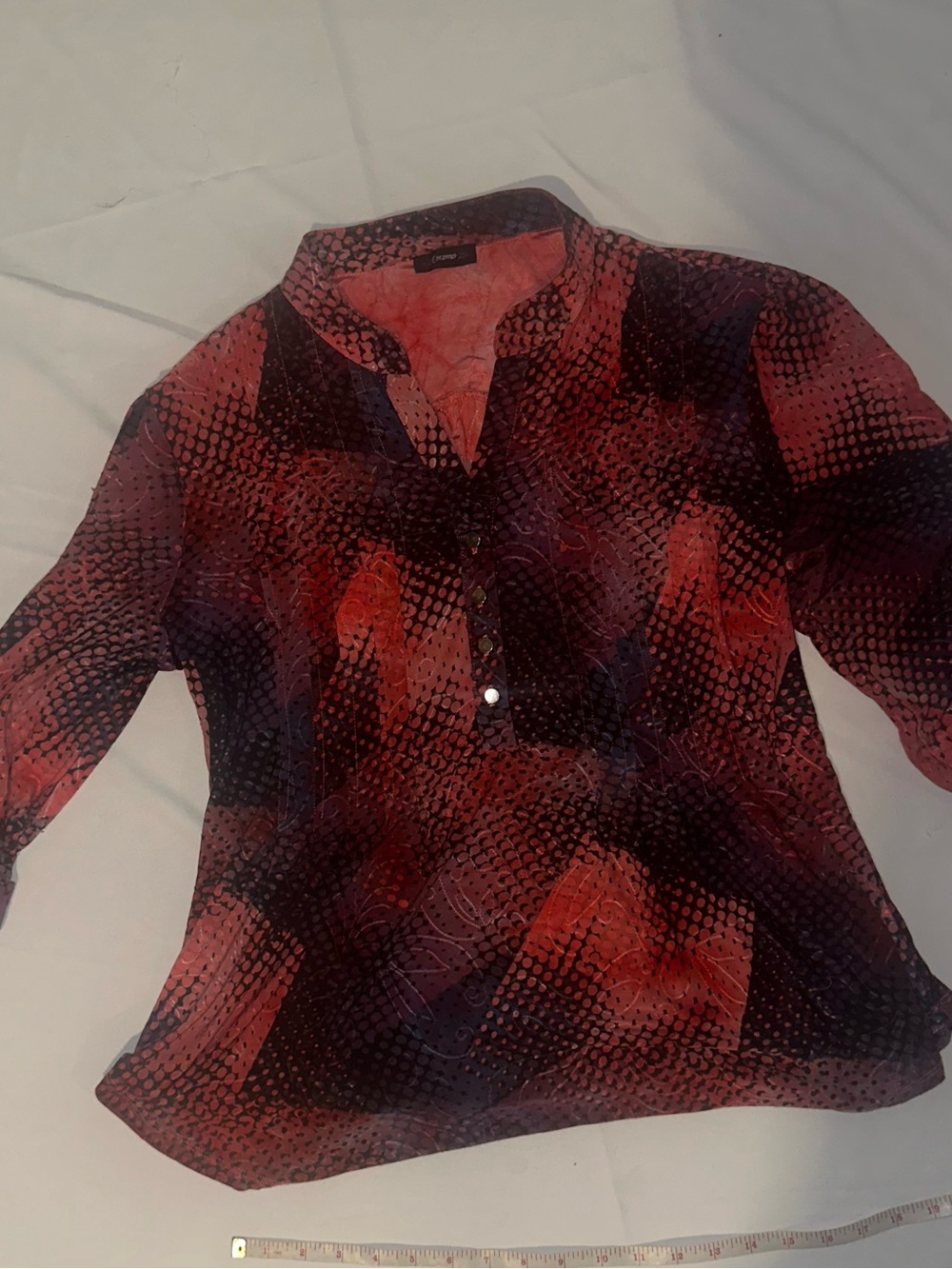 Cocomo Red and Black Abstract V-Neck Tunic